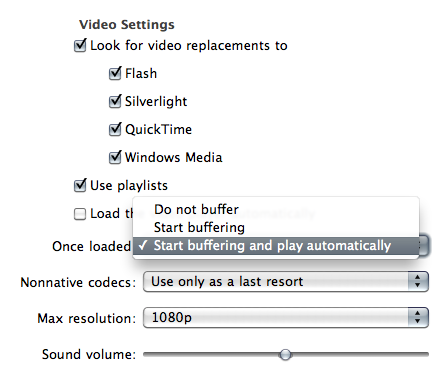 Video settings screenshot 2