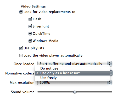 Video settings screenshot 3